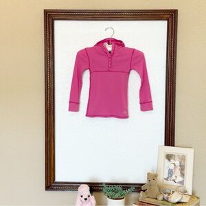 Gap Kids EUC 2010 Pink Waffle Knit Hoodie LS Tee Size 4 Heart Rhinestone Henley